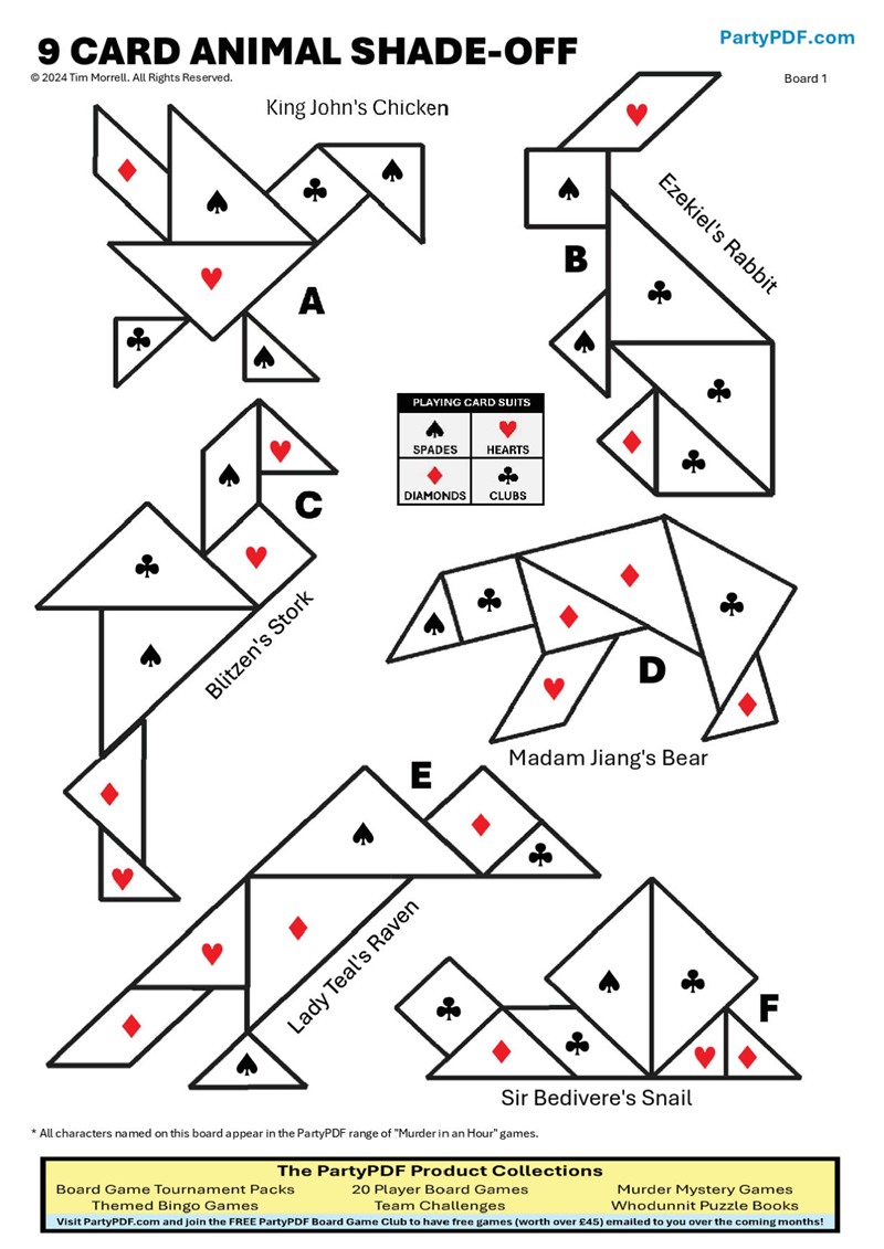 9 Card Animal Shade-Off