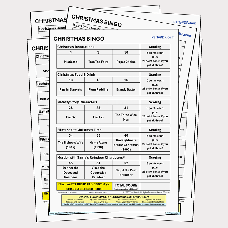 Christmas Bingo Packs