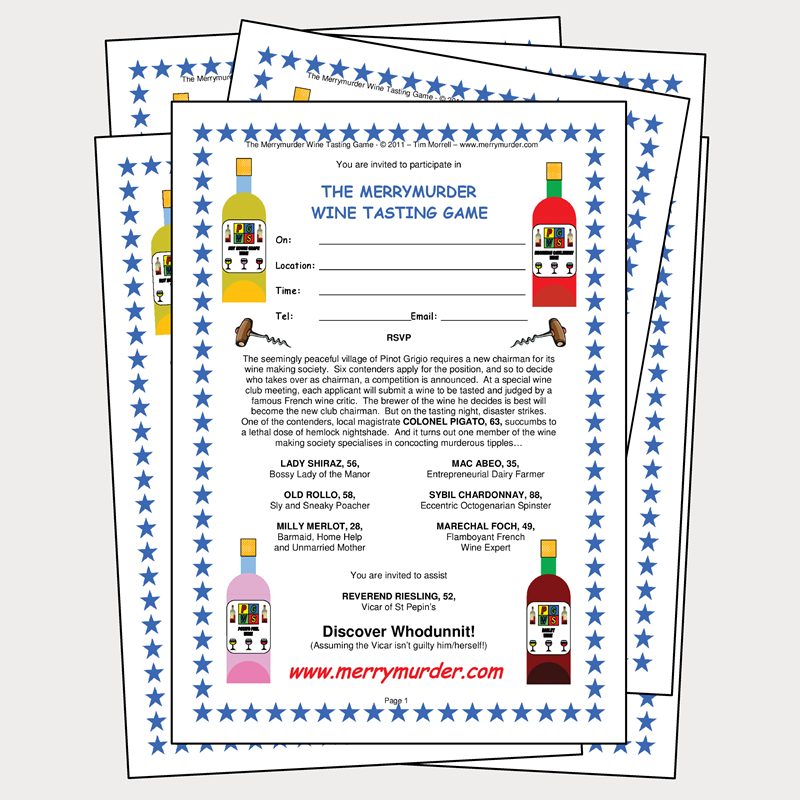 The Merrymurder Wine Tasting Game - 9 to 12 players