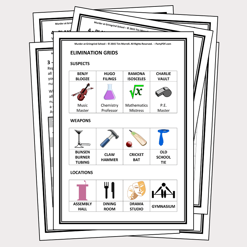Printable Murder Mystery Puzzle Sheet - School