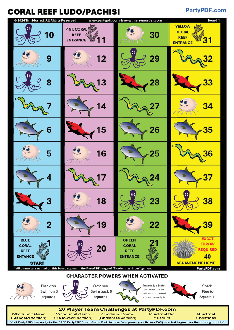 Animal Themed Board Game Tournament Packs - Up to 20 players