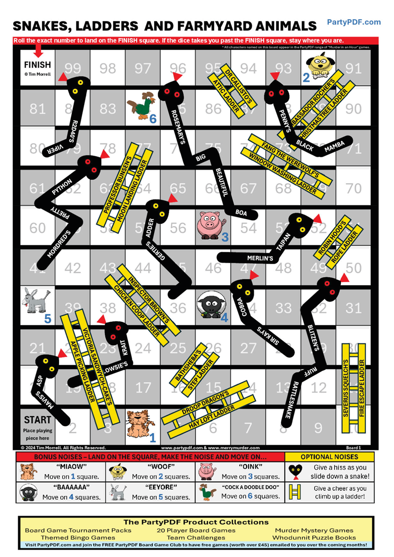 Animal Themed Board Game Tournament Packs - Up to 20 players