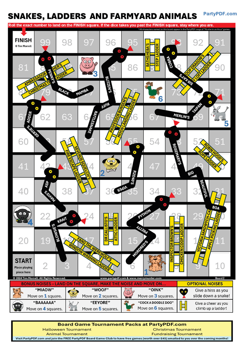 Animal Themed Board Game Tournament Packs - Up to 20 players