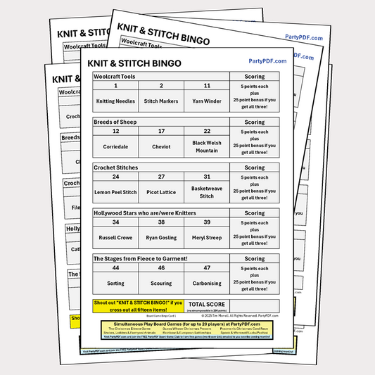 Knit & Stitch Bingo Packs