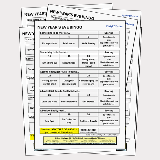 New Year's Eve Bingo Packs