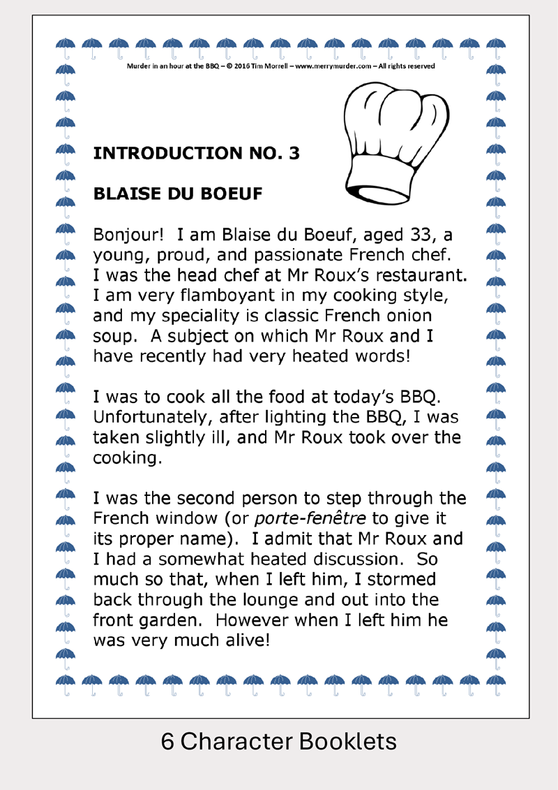 Murder in an Hour at the BBQ - 3 to 10 players