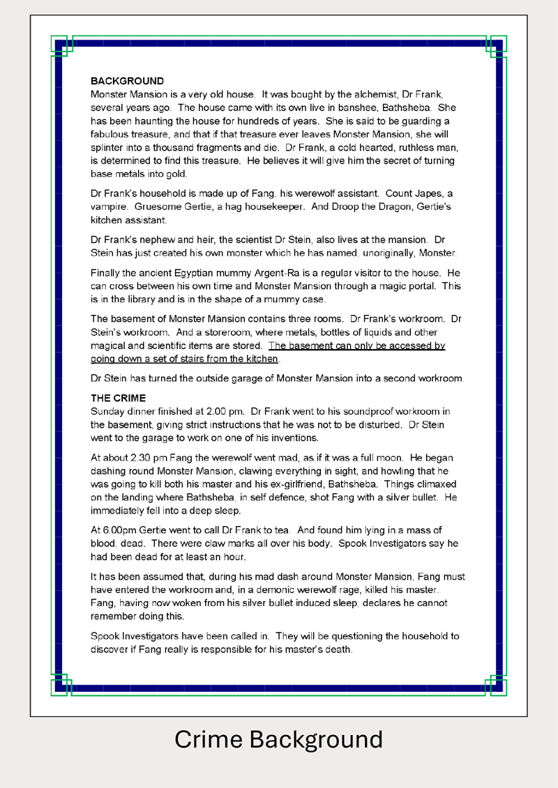 Murder in an Hour at Monster Mansion - 4 to 12 players