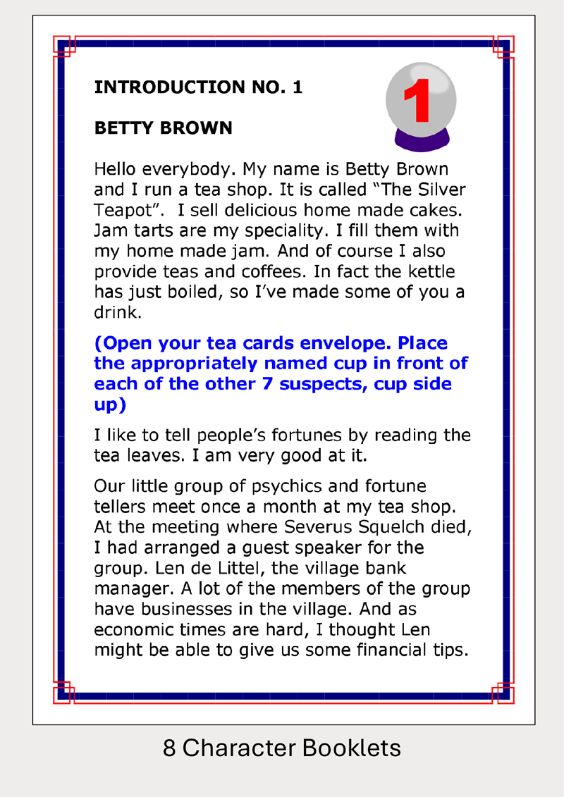 Murder in an Hour at the Psychic Coffee Morning - 4 to 12 players