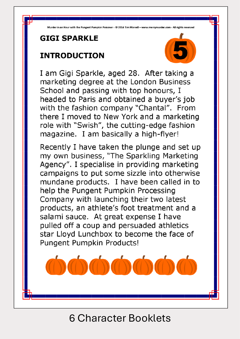 Murder in an Hour with the Pungent Pumpkin Poisoner - 3 to 10 players