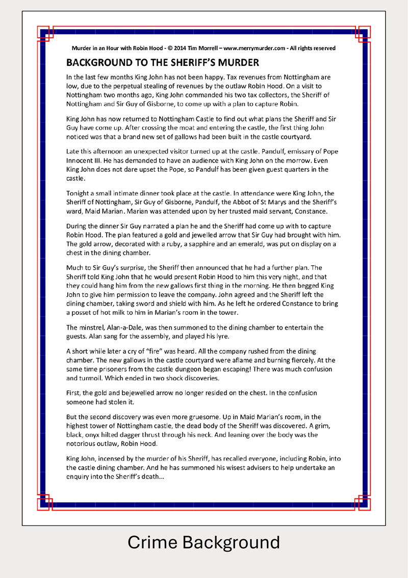 Murder in an Hour with Robin Hood - 4 to 12 players