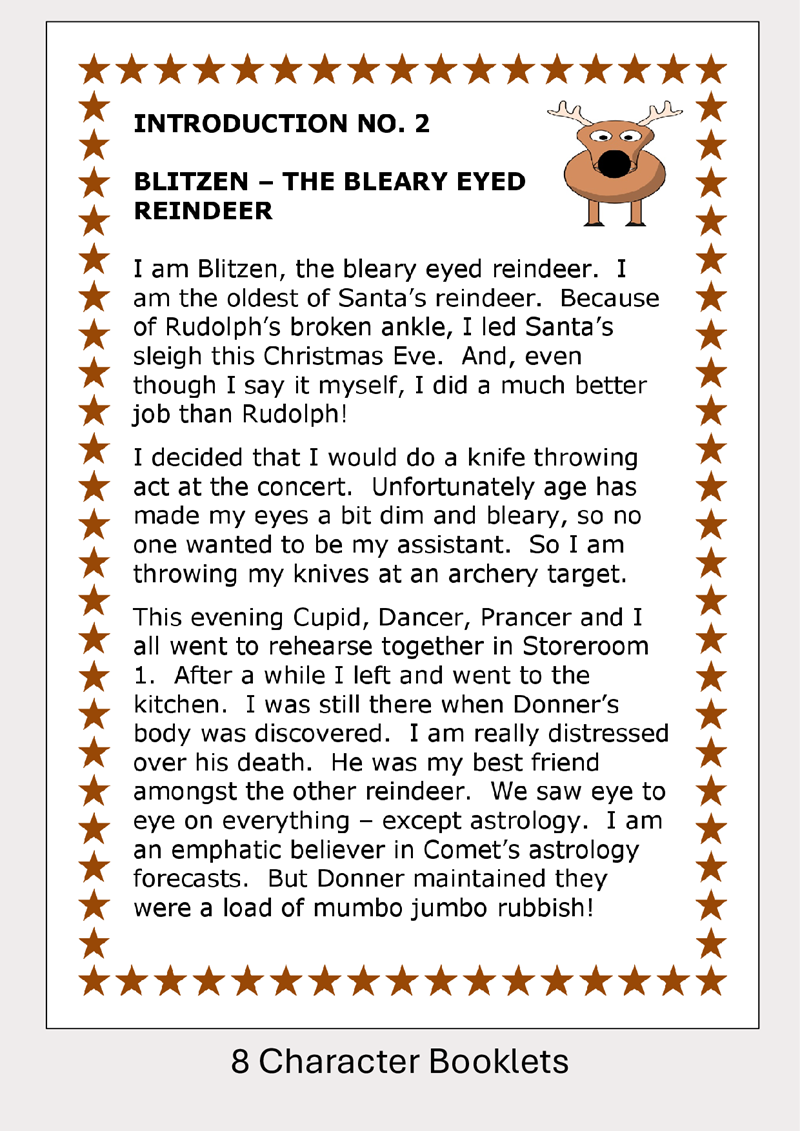 Murder in an Hour with Santa's Reindeer - 4 to 12 players