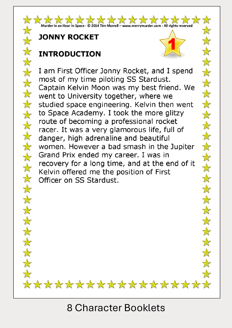 Murder in an Hour in Space - 4 to 12 players