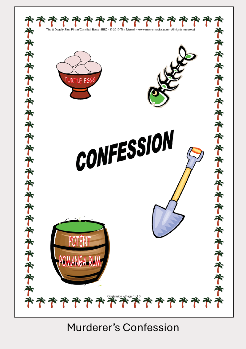 The 8 Deadly Sins Pirate/Cannibal BBQ - 11 to 14 players