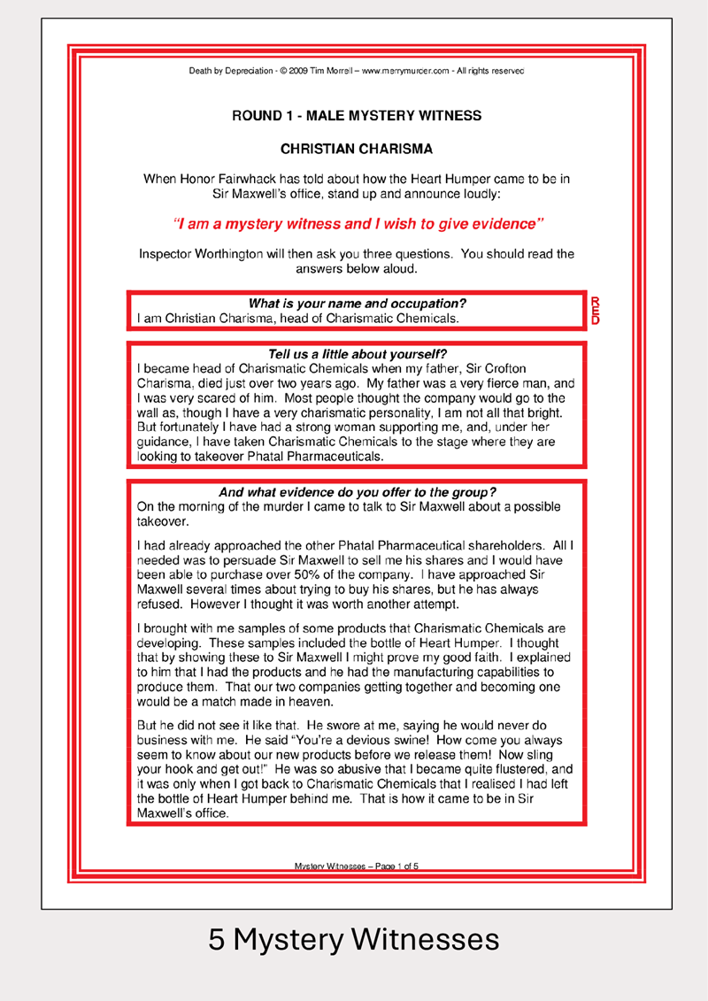 Death by Depreciation - 11 to 16 players