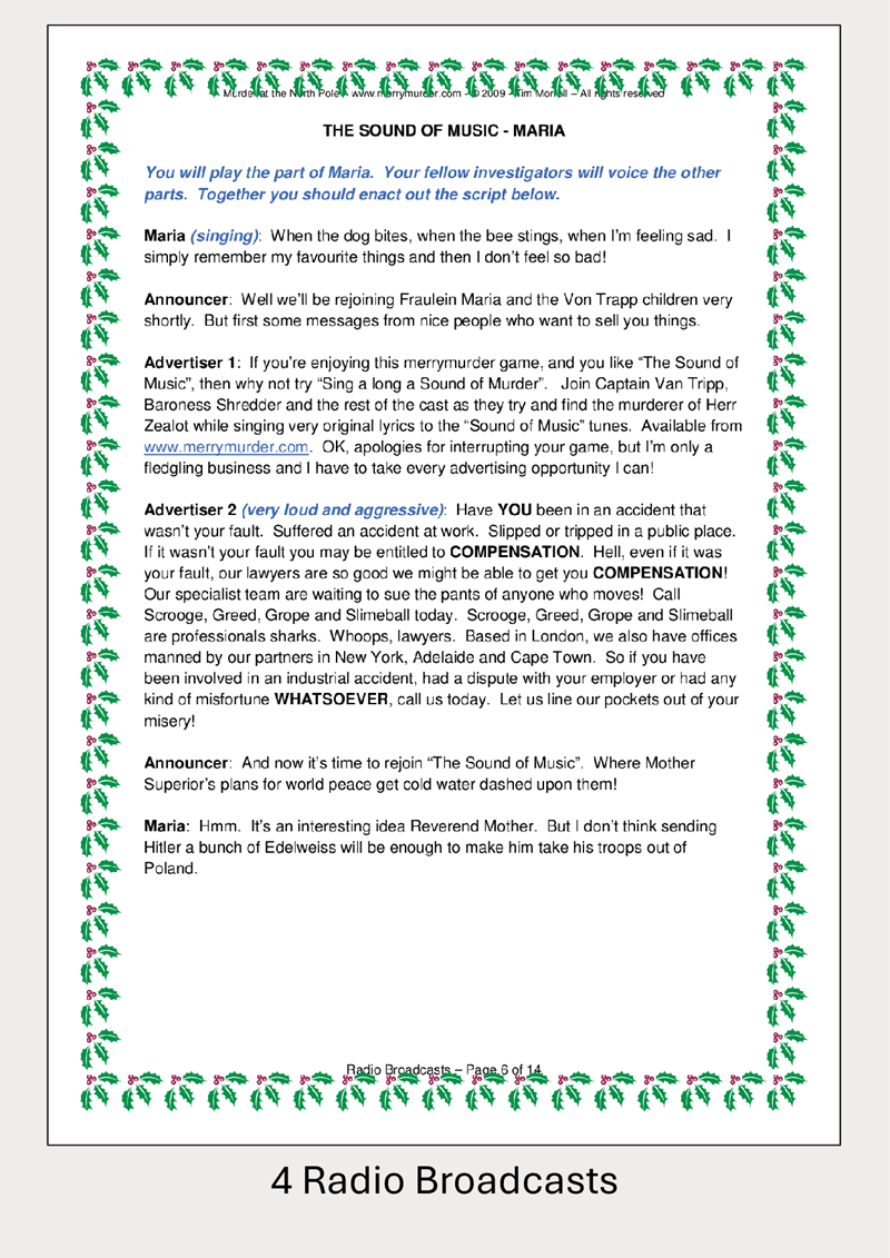 Murder at the North Pole - 14 to 18 players