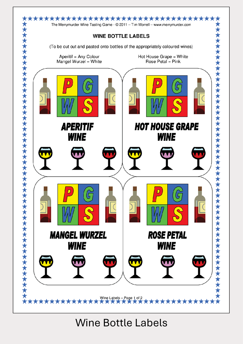 The Merrymurder Wine Tasting Game - 9 to 12 players