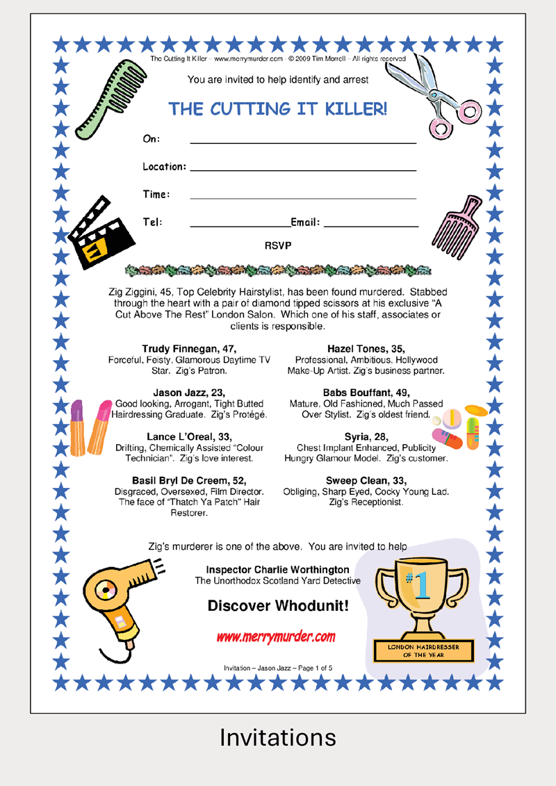 The Cutting It Killer - 13 to 16 players