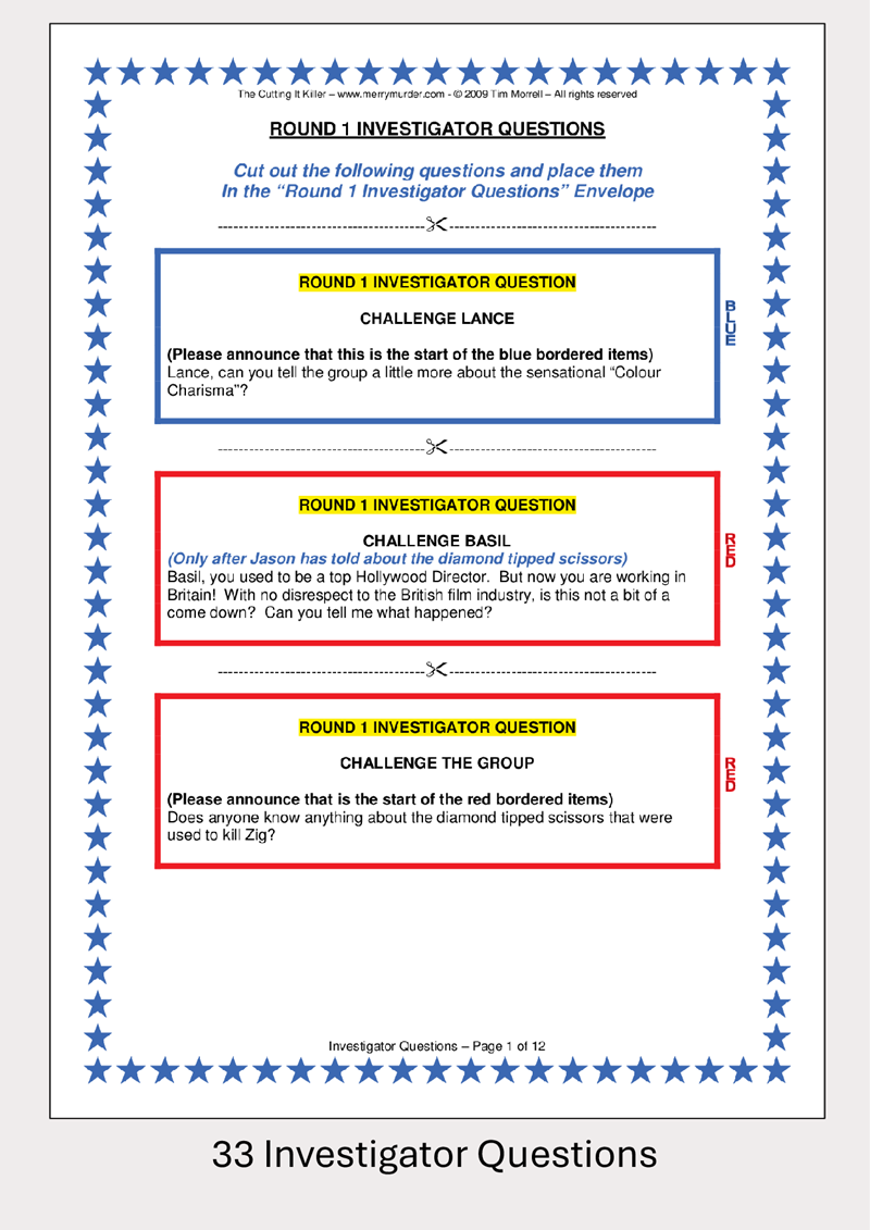 The Cutting It Killer - 13 to 16 players
