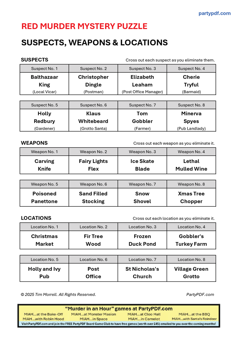 Murder at Christmas - Team Challenge