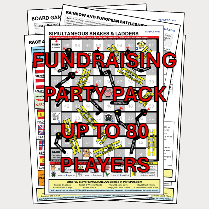 Fundraising Board Game Party Pack - up to 80 players