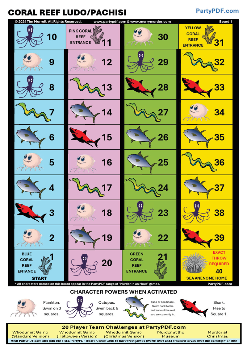 Animal Themed Board Game Party Pack - up to 20 players