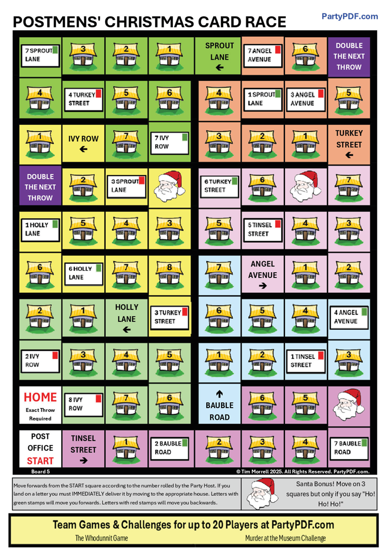 Christmas Board Game Party Pack - up to 5 players