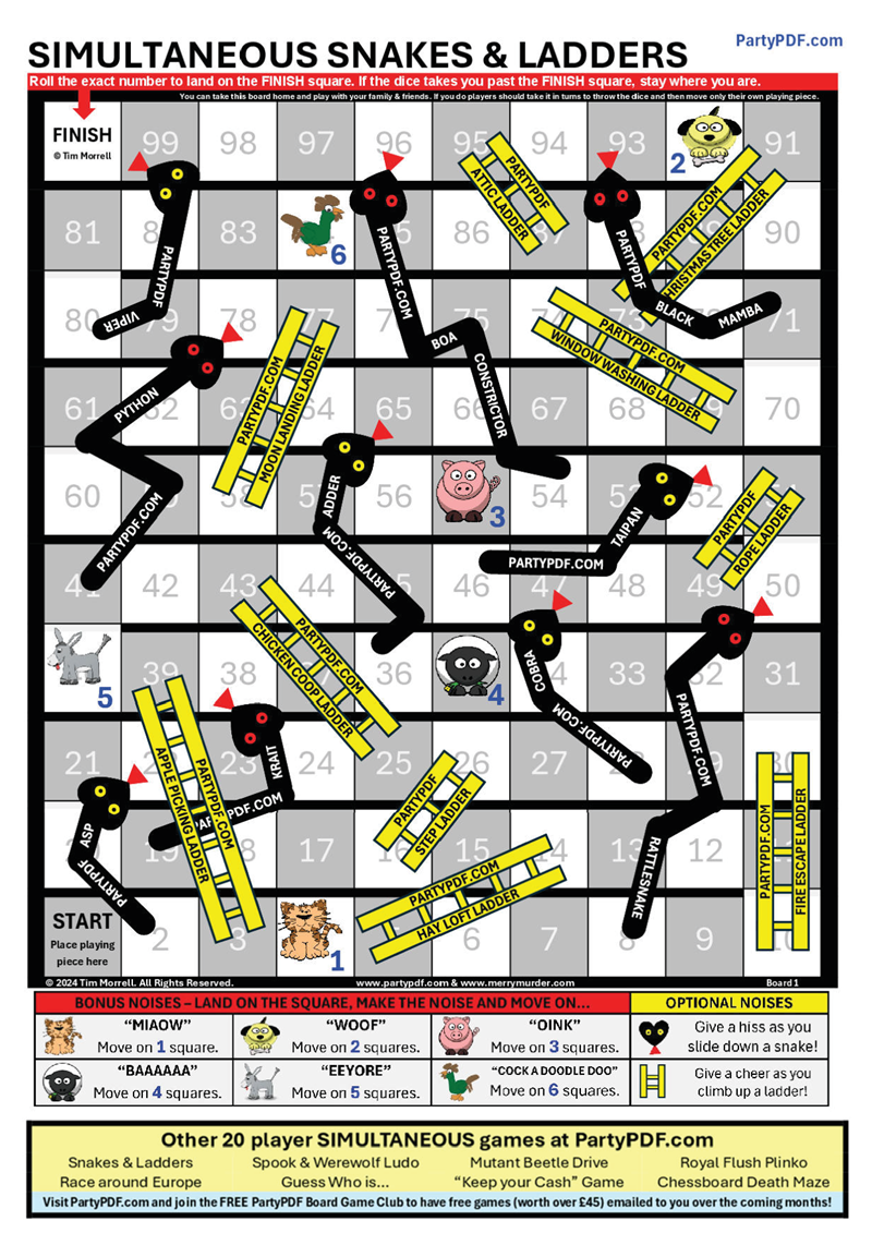 Halloween Board Game Party Pack - maximum 20 players